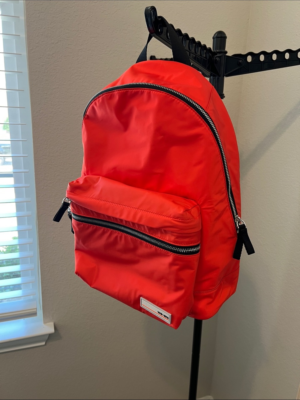 Women's Red Nylon Backpack